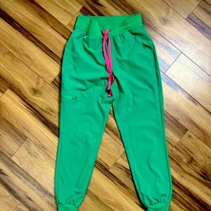 Figs Zamora 2.0 Fionlite Safety Green Jogger Scrub Pants Limited Edition